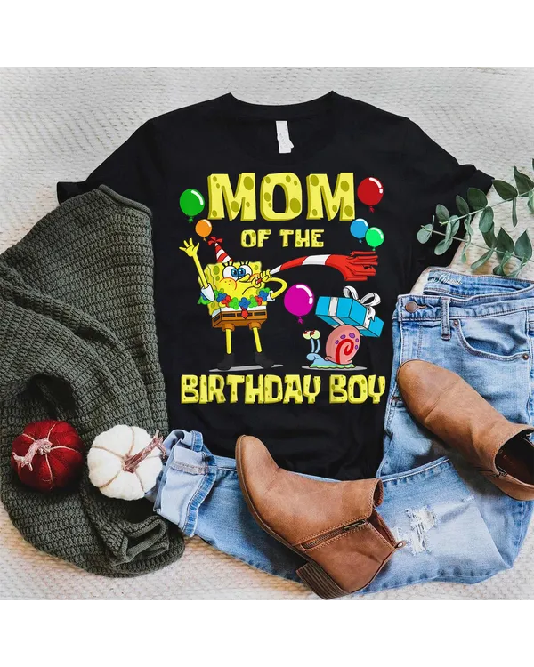 Mademark x SpongeBob SquarePants - SpongeBob Mommy of the Birthday Boy Theme Party T-Shirt